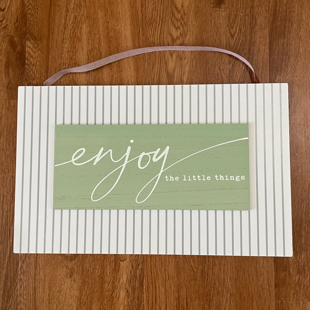 White and Green Wall Art Sign